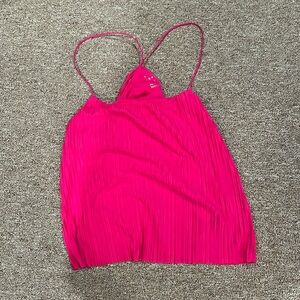Strappy flowy pink top